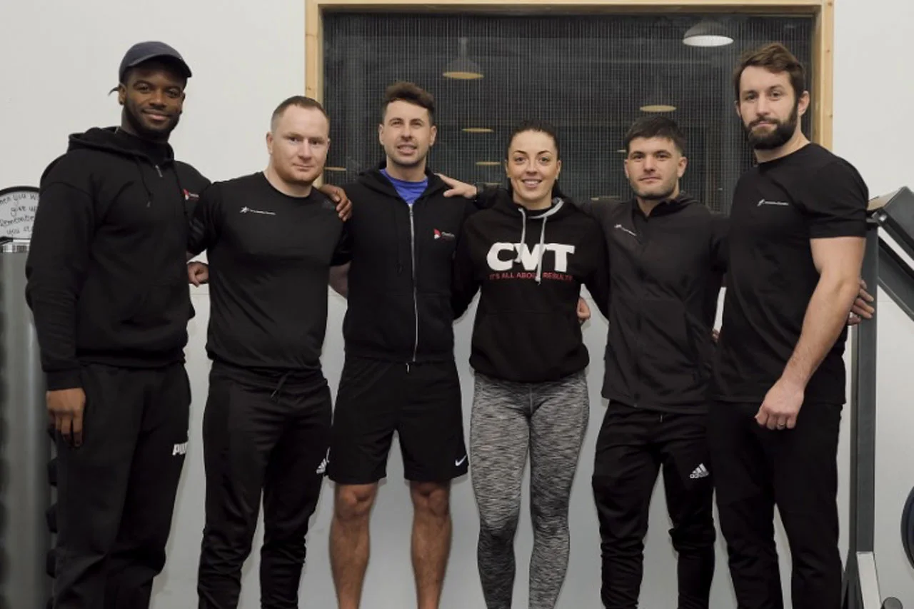 The PTNE and Cheshire Velocity Training team in the gym